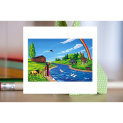 Flanelograf-Set Biblic GOLD complet DELUXE-mare cu 7 Fundaluri+8 Decoruri